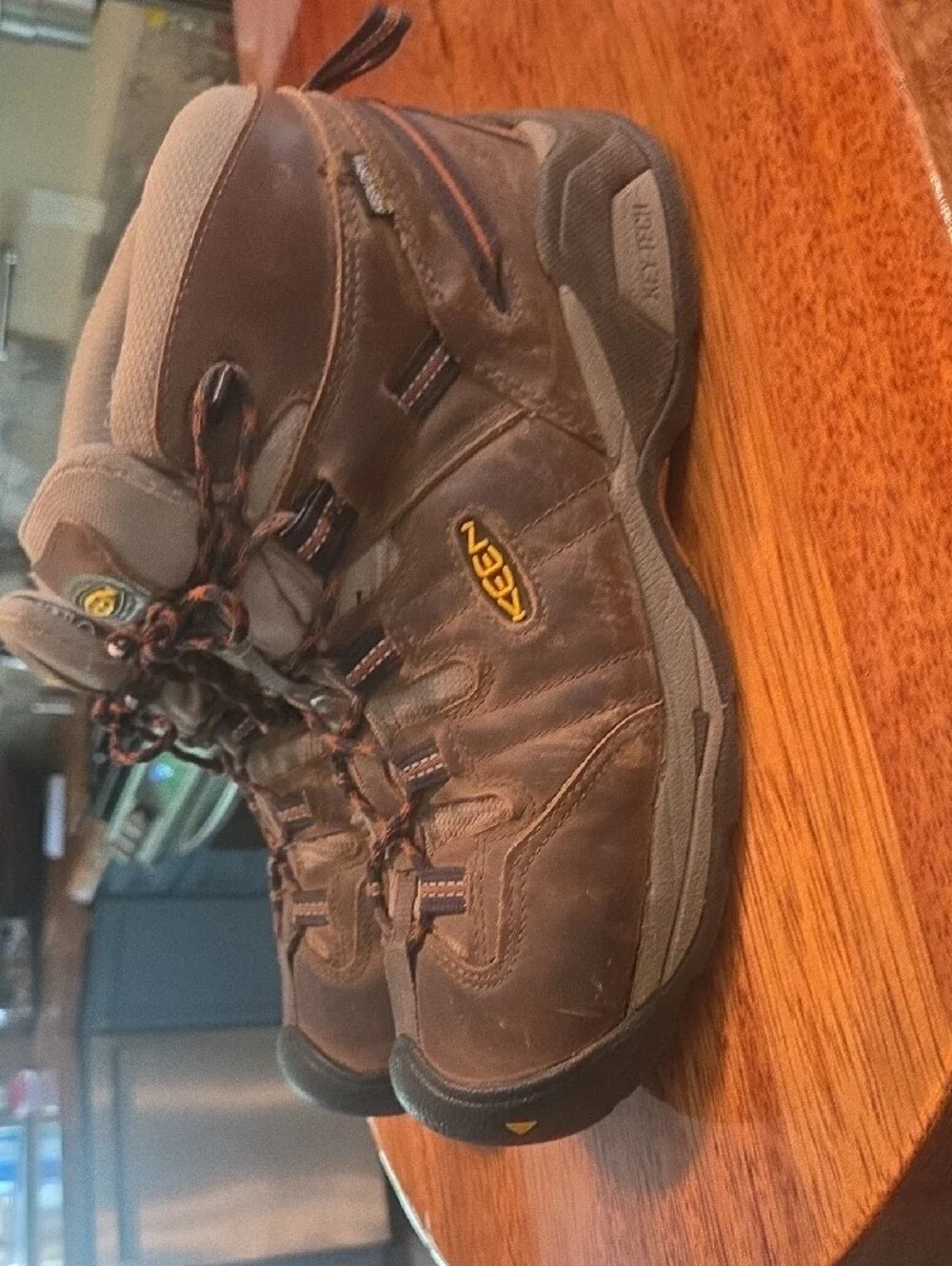 Keen Brown and Orange Men's Waterproof Hiking Boots
